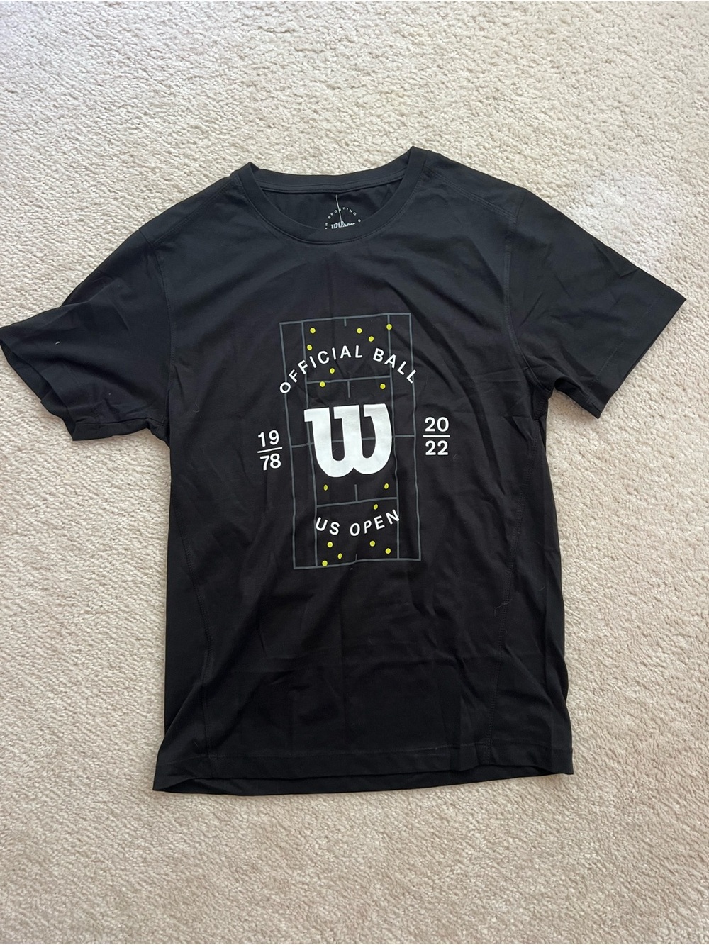 Wilson Black Graphic US Open Tee with White Logo